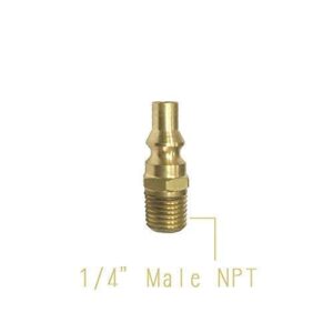 NIGO Industrial Co. Propane/Nature Gas 1/4 Inch Quick Connect/Disconnect Full Flow Plug, Male NPT Thread Adapter (100% Solid Brass)