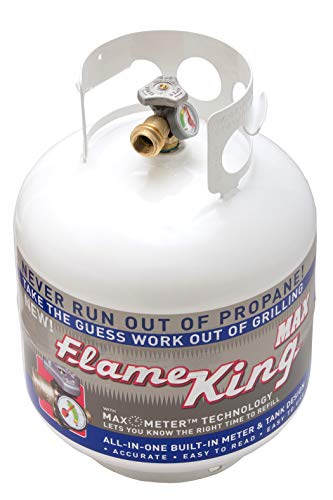 Flame King YSN230b 20 Pound Steel Propane Tank Cylinder with OPD Valve and Built-in Gauge, 20 lb Vertical