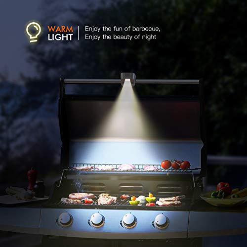 Grill Light, Barbecue Heat-Resistant Round Handle Light with Gravity Sensor, Handle Diameter of 1.25in, Applicable to BBQ