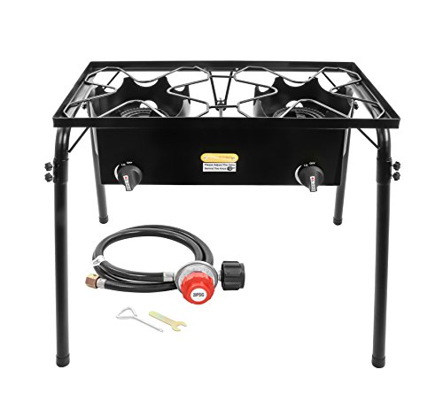 Concord Double Propane Burner, Outdoor 2 Burner Camping Stove for Cooking / Home Brewing / Making Sauce