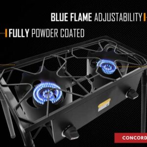 Concord Double Propane Burner, Outdoor 2 Burner Camping Stove for Cooking / Home Brewing / Making Sauce