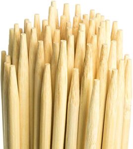 marshmallow smores roasting bamboo sticks 120-pack extra long – safe for kids design 36 inch, 5mm thick wooden, disposable biodegradable skewers outdoor bbq/firepit, hot dogs, kebab, s’mores (120)