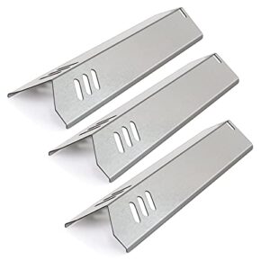 zemibi 3-pack 14 3/16 inch stainless steel heat plate replacement for uniflame gbc1030w, gbc1030wrs, gbc1030wrs-c, gbc1134w, gbc1134wrs gas grill models, bbq burner cover flame tamer, heat shield