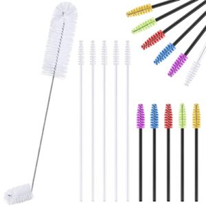 hummingbird feeder cleaning brush 19 pieces 3 size mini nylon tube brush set double headed hummingbird brush cleaner clean hard to reach places tiny cleaning brush kit 2 in 1 hummingbird brush (white)