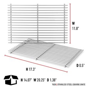 Weber Stainless Steel Cooking Grate (17.3 x 11.8 x 0.5), 2 Pack