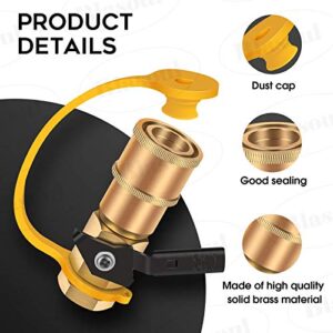 Blasoul 1/4" Quick Connect Propane Hose Adapter For RV To Grill or Cooking, Connecting RV To Any Propane Source, Includes 1/4" Female Shutoff Valve &Full Flow Plug & 1/4" Male NPT &1/4" Female NPT