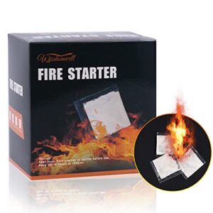 wisdomwell fire starter – pack of 100 fire starters, all-purpose indoor & outdoor firestarter, for charcoal starter, campfire, fireplace, firepit, smoker – water resistant and odorless
