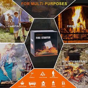 WISDOMWELL Fire Starter - Pack of 100 Fire Starters, All-Purpose Indoor & Outdoor Firestarter, for Charcoal Starter, Campfire, Fireplace, Firepit, Smoker - Water Resistant and Odorless