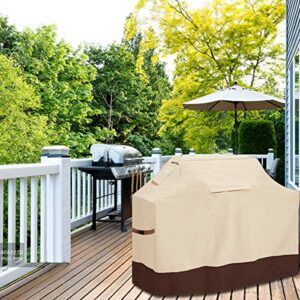 Vailge Grill Cover,58-inch Waterproof BBQ Cover,600D Heavy Duty Gas Grill Cover, UV & Dust & Rip & Fading Resistant,Suitable for Weber, Brinkmann, Char Broil Grills and More,Beige