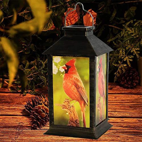 KYAYE Hanging Solar lamp PVC Outdoor Waterproof LED lamp Retro Style red Bird lamp, Garden Wedding Family Decoration Pendant lamp or Table lamp (1 Pack)