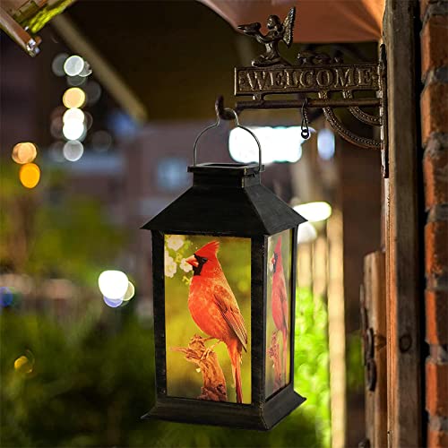 KYAYE Hanging Solar lamp PVC Outdoor Waterproof LED lamp Retro Style red Bird lamp, Garden Wedding Family Decoration Pendant lamp or Table lamp (1 Pack)