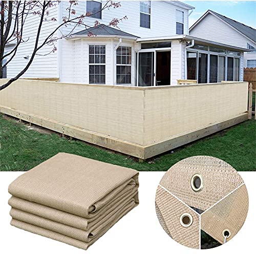 ALBN Balcony Privacy Screen, Blocking The Line of Sight Windshield UV Stable Garden Patio Fence HDPE, 51 Sizes (Color : Beige, Size : 120x300cm)