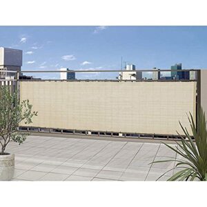 ALBN Balcony Privacy Screen, Blocking The Line of Sight Windshield UV Stable Garden Patio Fence HDPE, 51 Sizes (Color : Beige, Size : 120x300cm)