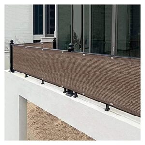 albn balcony privacy screen outdoor windshield anti-uv 90% blockage with eyelets and rope for balcony fence pergola (color : brown, size : 90x500cm)