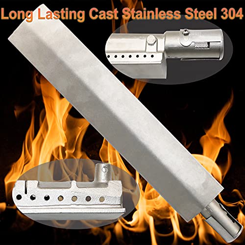 Heavy Duty Cast Stainless Steel Grill Burner 4 Set for Bull, Outdoor Premium Gas BBQ Grill Burner Replacement for Bull Cal Flame Blaze Aussie Bakers Chefs Turbo Thermos Char Broil Jenn Air Nexgrill