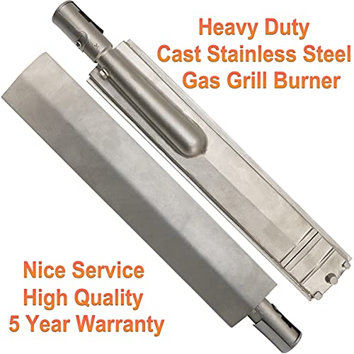 Heavy Duty Cast Stainless Steel Grill Burner 4 Set for Bull, Outdoor Premium Gas BBQ Grill Burner Replacement for Bull Cal Flame Blaze Aussie Bakers Chefs Turbo Thermos Char Broil Jenn Air Nexgrill