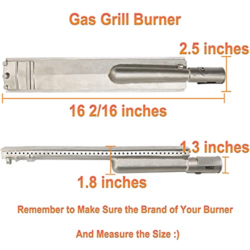 Heavy Duty Cast Stainless Steel Grill Burner 4 Set for Bull, Outdoor Premium Gas BBQ Grill Burner Replacement for Bull Cal Flame Blaze Aussie Bakers Chefs Turbo Thermos Char Broil Jenn Air Nexgrill