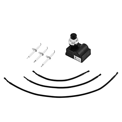 Charbrofire TS-IG3007 Igniter Kit Grill Replacement Parts for Pit Boss Memphis Ultimate 4-in-1 Grill Push-Button Electronic igniter with 3 Electrodes Ignitor Burner Mounted Electrode 3 Wires