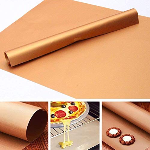 KT Deals 5 Pack Copper Grill Mat and Bake Mat Non Stick BBQ Grill Cooking Mats Reusable Easy to Clean Grill BBQ Baking Sheets for Gas, Charcoal, Electric Grill