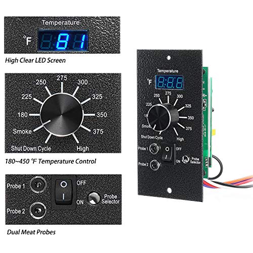Digital Thermostat Kit for Traeger Control Panel Kit Parts Replacement, Upgrade Digital Thermometer Pro Controller Temperature Control Board for Traeger Pellet Grills, with Dual Meat Probes