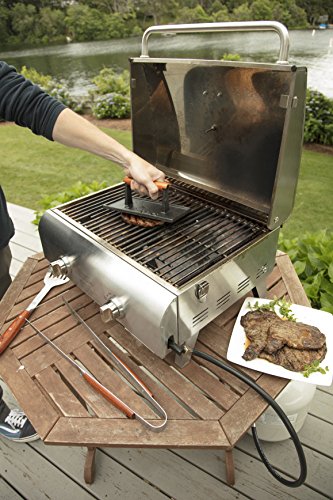 Cuisinart Burger Press Bundle - 3-in-1 Stuffed Burger Press (Black) & Cast Iron Grill Press (Wood Handle)