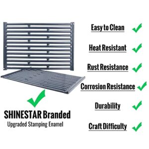 SHINESTAR Porcelain-Enameled Grates Replacement for Weber Genesis Silver A, Spirit E-210, Spirit 500, Spirit 200 Series(Side-Mounted Control), 15 x 11.3 Inch