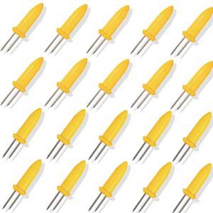 corn holders stainless steel corn on the cob holders skewers with storage box for outdoor bbq cooking 20 pieces