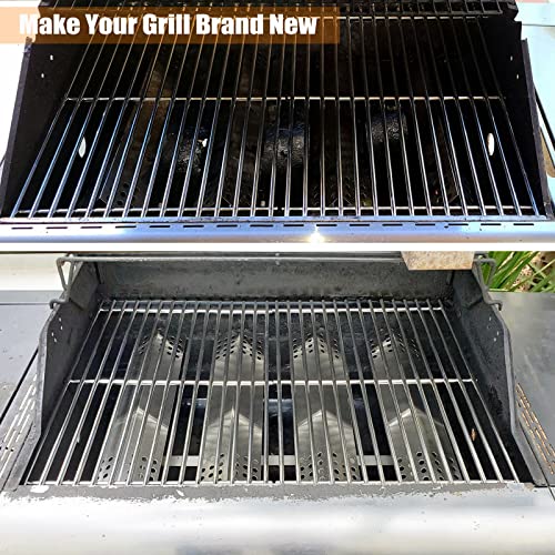 Hisencn Replacement Parts for Master Forge 1010037 1010048 Gas Grill Models, Stainless Steel Burners, Stainless Heat Plates Tent Shield and Cooking Grids Grill Grate Repair Kit