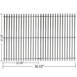 Hisencn Replacement Parts for Master Forge 1010037 1010048 Gas Grill Models, Stainless Steel Burners, Stainless Heat Plates Tent Shield and Cooking Grids Grill Grate Repair Kit