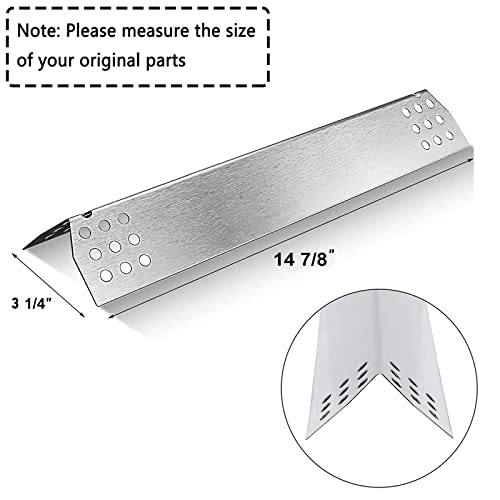 Hisencn Replacement Parts for Master Forge 1010037 1010048 Gas Grill Models, Stainless Steel Burners, Stainless Heat Plates Tent Shield and Cooking Grids Grill Grate Repair Kit