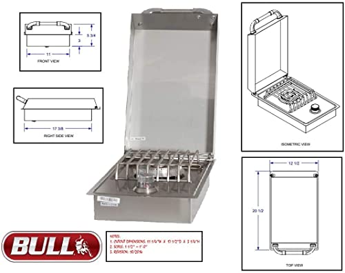 AMS PKG | Bull Outlaw 30" Drop-In Grill 4 pcs Package | Propane | FREE Bio-Ethanol Table-top Fire pit