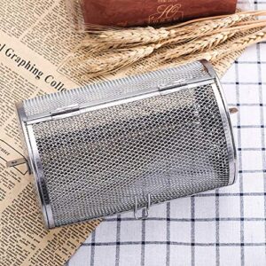 Falytemow Stainless Steel Rotisserie Grill Roaster Drum Oven Basket Oven Roast Baking Rotary for Peanut Dried Nut Coffee Beans BBQ 5.51 x 10.43 inch (14x26.5cm)