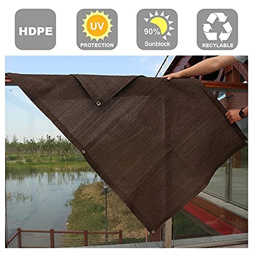ALBN Balcony Privacy Screen Outdoor Windshield Anti-UV 90% Blockage with Eyelets and Rope for Balcony Fence Pergola (Color : Brown, Size : 100x900cm)