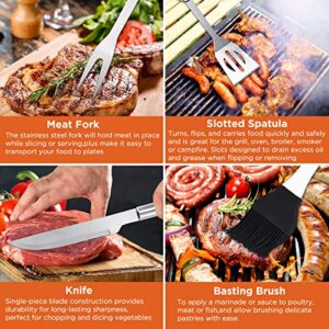 Commercial Chef BBQ Grill Accessories for Outdoor Grill - BBQ Grill Set for Men - Grilling Accessories - BBQ Accessories - Grilling Gifts for Men - Weber Grill Kit - BBQ Set - Grilling Tools - 10PC