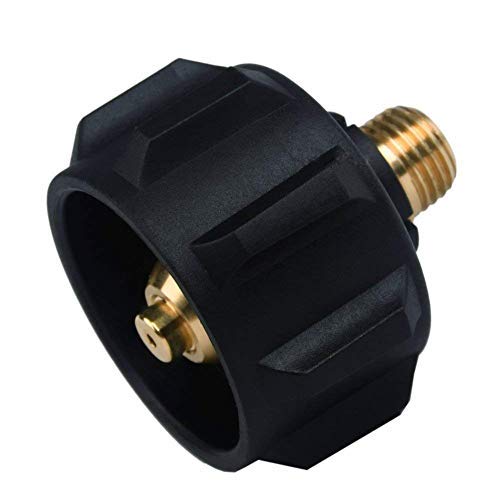 GasSaf QCC1 Propane Adapter Gas Regulator Valve Fitting with Nut and 1/4 Inch Male Pipe Thread - Solid Brass