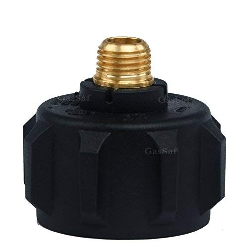 GasSaf QCC1 Propane Adapter Gas Regulator Valve Fitting with Nut and 1/4 Inch Male Pipe Thread - Solid Brass