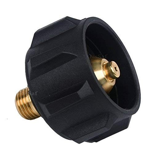 GasSaf QCC1 Propane Adapter Gas Regulator Valve Fitting with Nut and 1/4 Inch Male Pipe Thread - Solid Brass