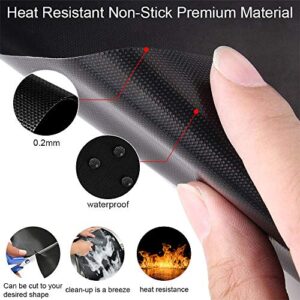 Grill Mats for Outdoor Grill, Dailyart Grill Mats Non Stick Set of 5 BBQ Grill Mat Baking Mats Teflon BBQ Accessories Grill Tools Reusable,Works on Gas, Charcoal, Electric Grill 15.75 x 13-Inch, Black