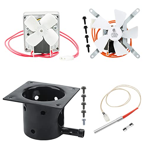 Unidanho Fire Burn Pot and Hot Rod Ignitor,Auger Motor,Grill Induction Fan Kit,Replacement Parts with Screws and Fuse for Pit Boss and Traeger Wood Pellet Grill