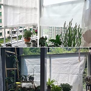ALBN-Shading net Outdoor Shading Netting 80% Shading Rate HDPE Anti-UV for Garden Balcony Window with Free Universal Buckle (Color : White, Size : 1x4m)