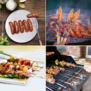 Marshmallow Roasting Sticks 8Pcs Extendable 32inch Long Metal Barbecue Skewers For Grilling Set,Telescoping Smores BBQ Forks, Fire Pit Sticks for Hot Dogs,Camping,Bonfire