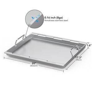 Stanbroil Stainless Steel Griddle Universal Grill Griddle for Weber Spirit 200 Series, Spirit II & II LX 200 Series Gas Grills, Replacement Parts for Weber Spirit S-210 E-210 E-220