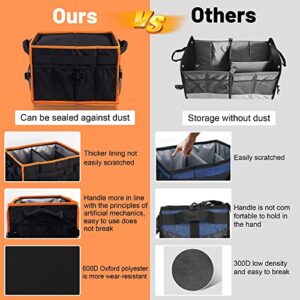 CeOaOtK Upgraded Large Grill and Picnic Caddy with Paper Towel Holder, Collapsible Carry Griddle Caddy with Cover, BBQ Organizer for Utensil, Camping Accessories Caddy, Grill Cooking Bag