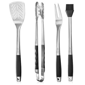 pure grill 4-piece stainless steel bbq tool utensil set – professional grade barbecue accessories