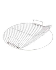 kamaster stainless steel cooking grate for 22 in weber charcoal grills 21.5 in round hinged cooking grid grill accessory replaces for weber original kettle series