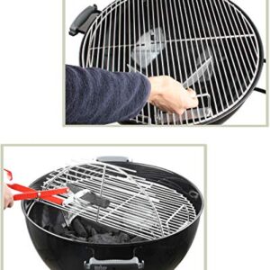 KAMaster Stainless Steel Cooking Grate for 22 in Weber Charcoal Grills 21.5 in Round Hinged Cooking Grid Grill Accessory Replaces for Weber Original Kettle Series