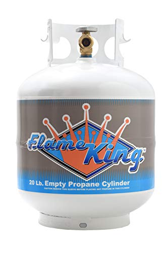 Flame King YSN-201 20-Pound Steel Propane Tank Cylinder with Type 1 OPD Valve, White