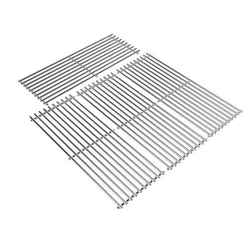 Solid Stainless Steel BBQ Grill Grates for Bull Most Models 19.25" x 7.5" OEM 16517, Outlaw 26038,26039, Steer Premium 69008,69009, Lonestar Select 87048,87049, 7 Burner Premium 18248,18249, Set of 4