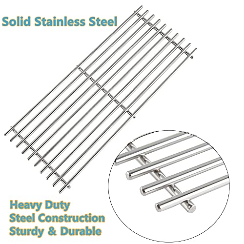 Solid Stainless Steel BBQ Grill Grates for Bull Most Models 19.25" x 7.5" OEM 16517, Outlaw 26038,26039, Steer Premium 69008,69009, Lonestar Select 87048,87049, 7 Burner Premium 18248,18249, Set of 4