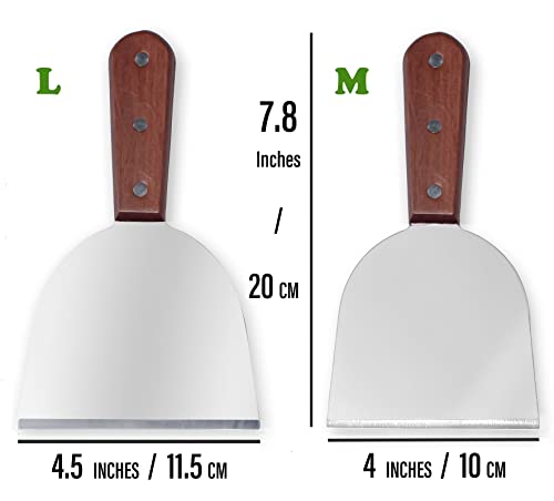 Stainless Steel Slant Grill Griddle Spatula Scraper Diner Flat Straight Blade (L)